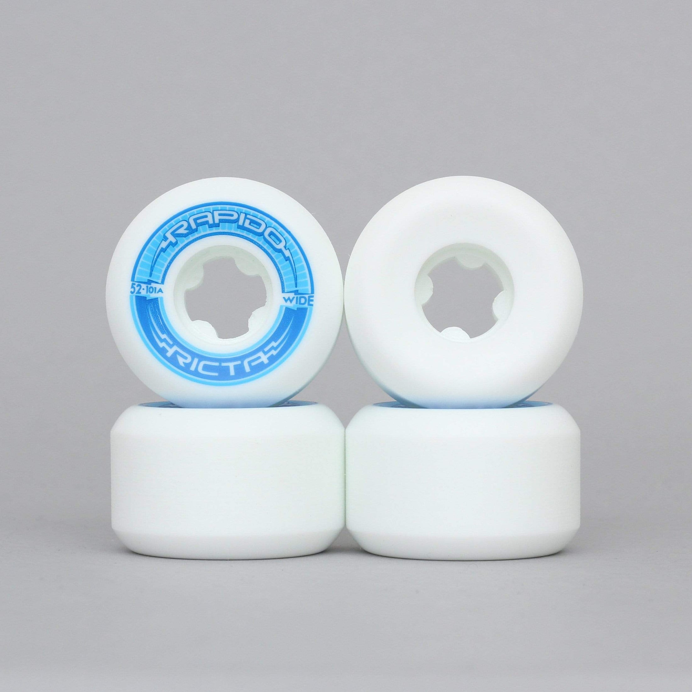 Ricta 52mm 101A Rapido Wide Wheels Skateboard White / Blue