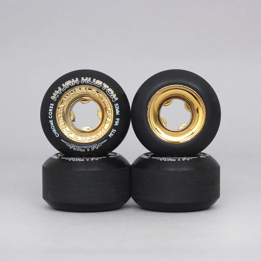 Ricta 52mm 99A Nyjah Chrome Core Skateboard Wheels Black / Gold