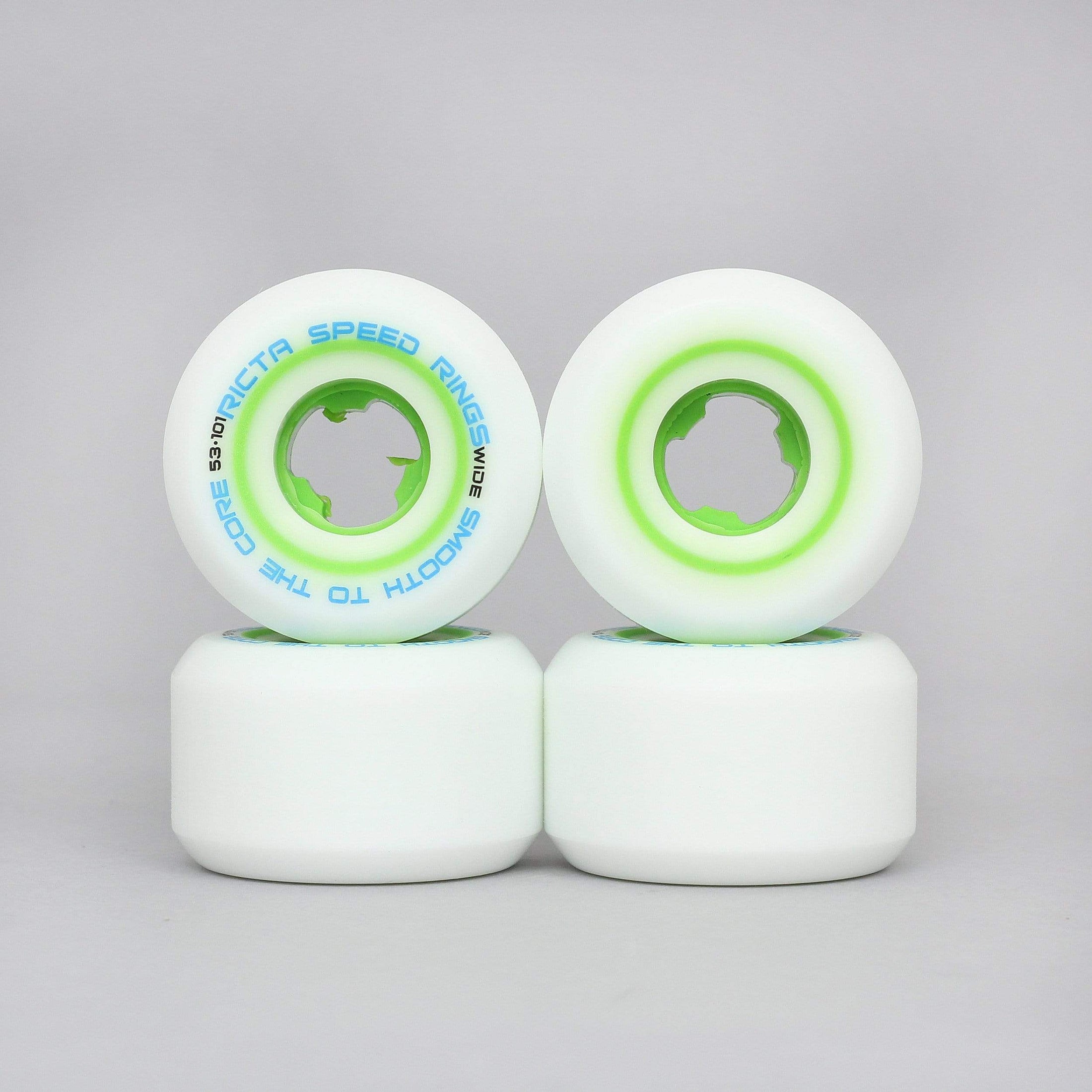 Ricta 53mm 101A Speedrings Wide Skateboard Wheels White / Green