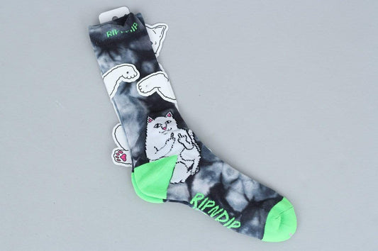 RIPNDIP Lord Nermal Socks Black Acid Wash / Green