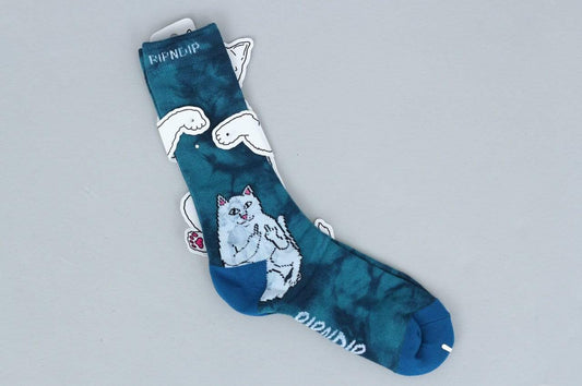 RIPNDIP Lord Nermal Socks Blue / Black Acid Wash