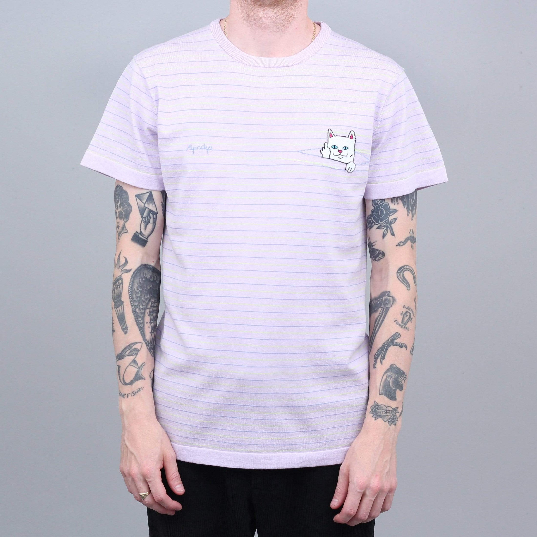 RIPNDIP Peeking Nermal Knit T-Shirt Lavender / Lime