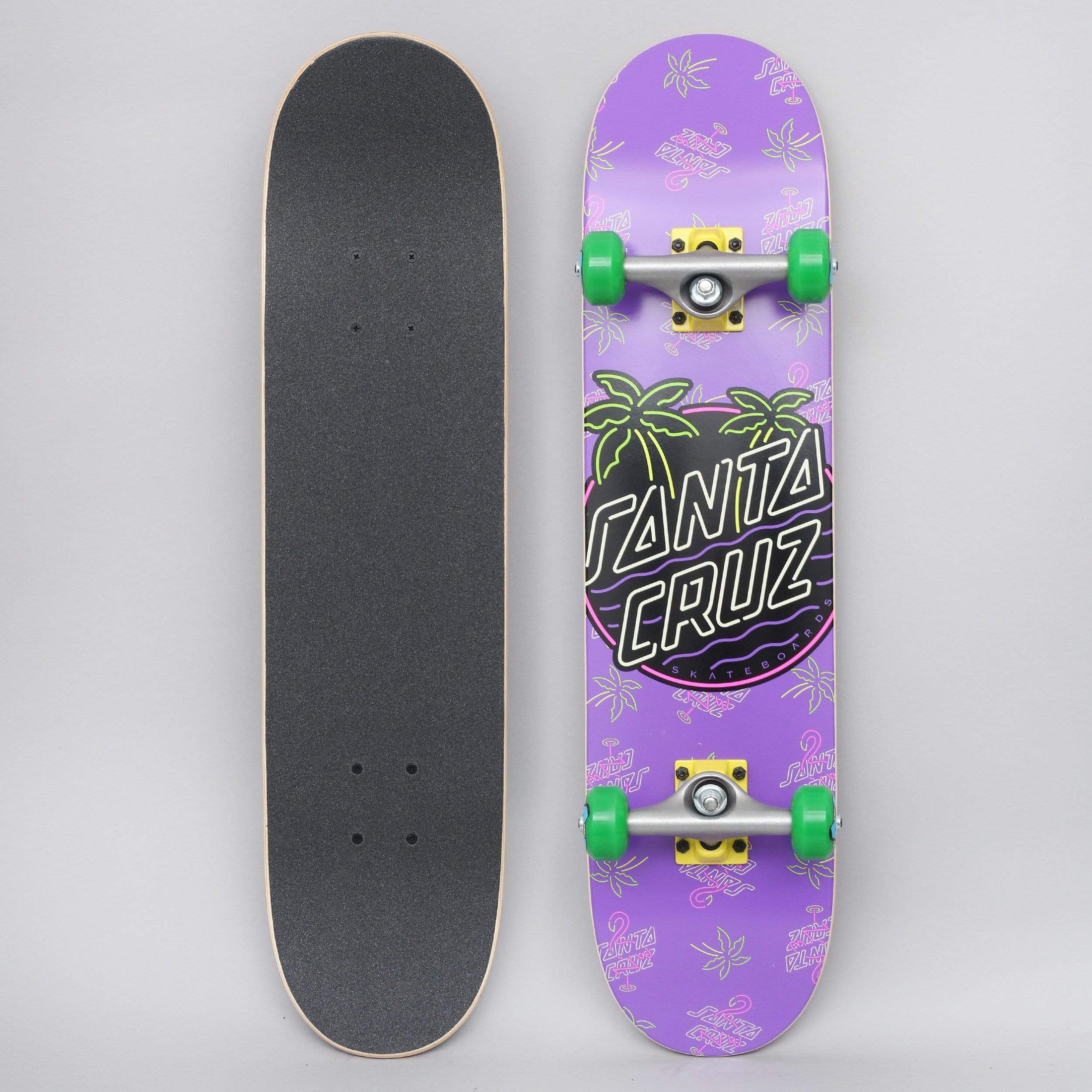 Santa Cruz 7.25 Glow Dot Complete Skateboard Purple