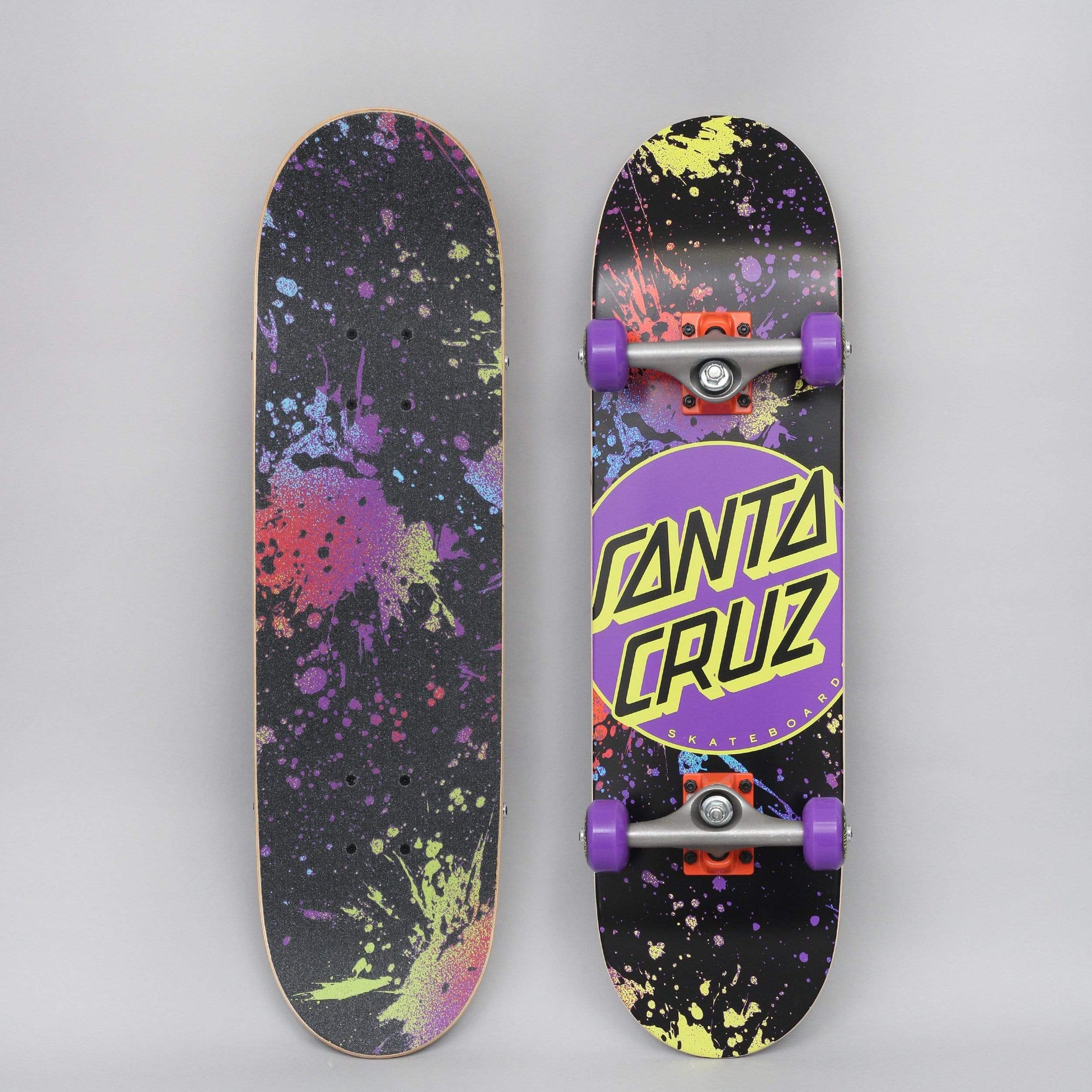 Santa Cruz 7.50 Dot Splatter Micro Complete Skateboard Black / Purple