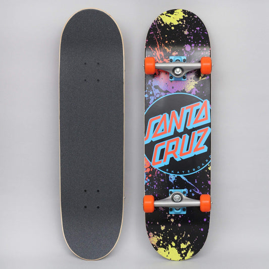 Santa Cruz 8.25 Dot Splatter Complete Skateboard Black / Orange