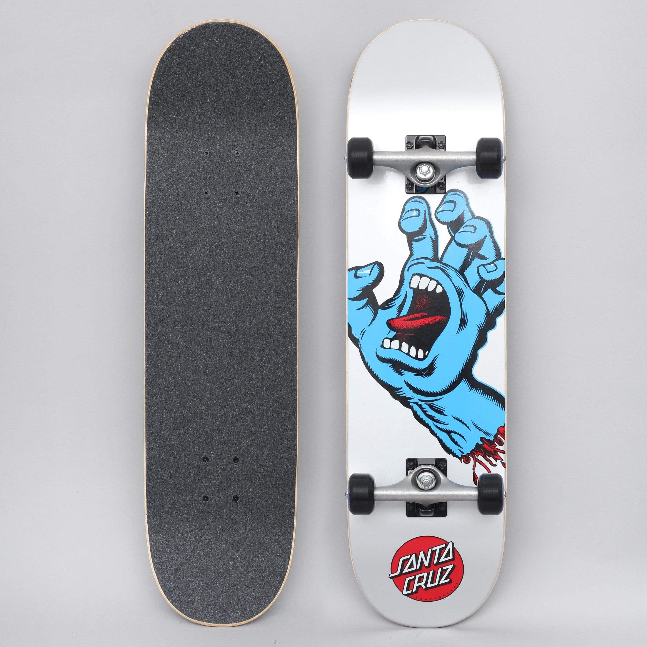 Santa Cruz 8.25 Screaming Hand Complete Skateboard Silver / Blue