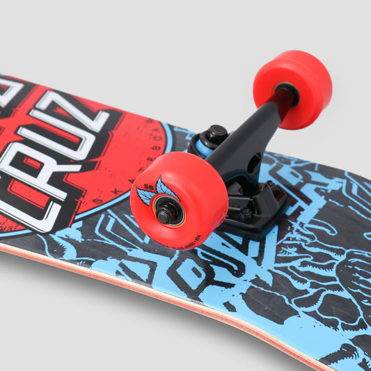 Santa Cruz 9.7 Contra Distress Shaped Complete Skateboard Cruiser Blue