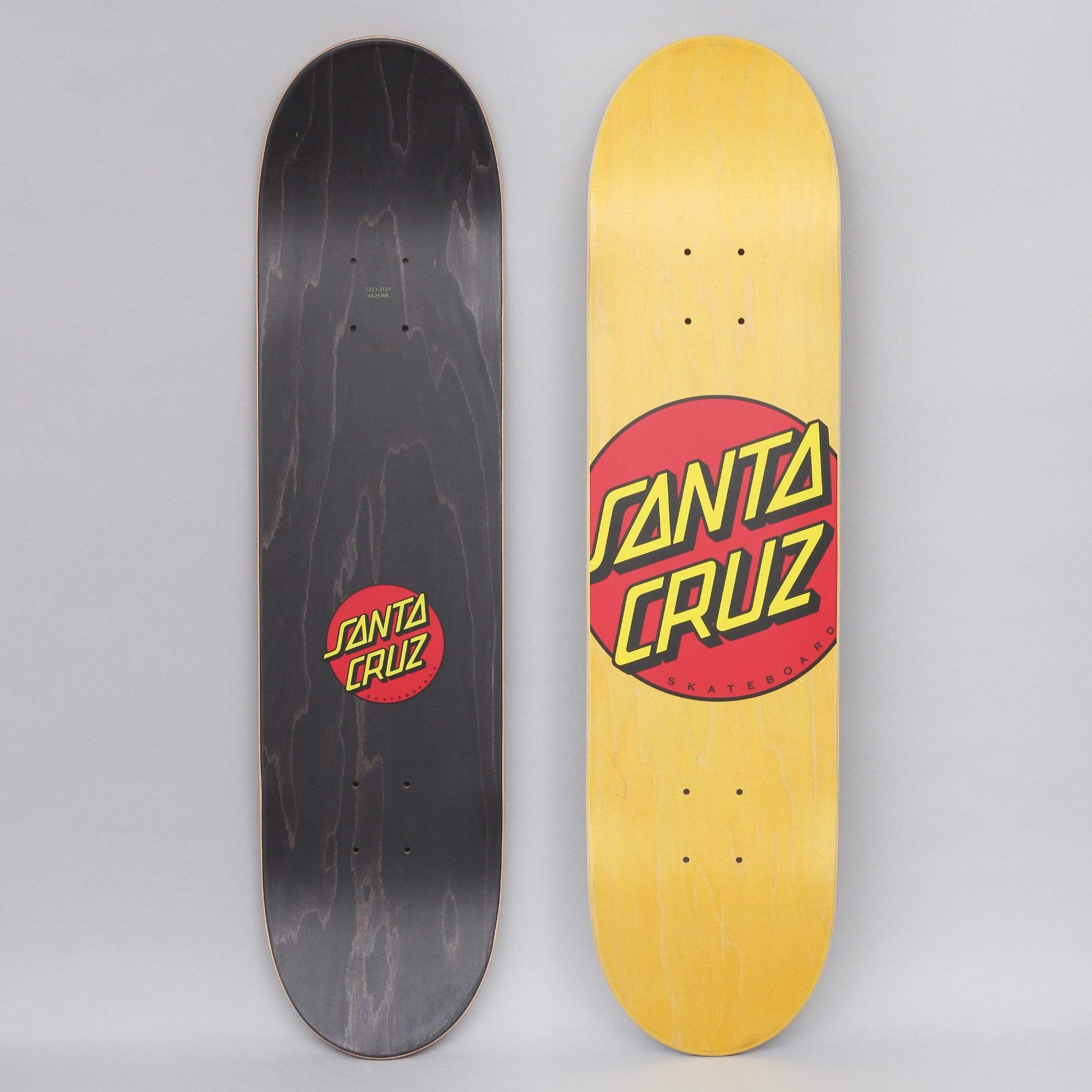 Santa Cruz 7.75 Classic Dot Skateboard Deck Yellow / Red