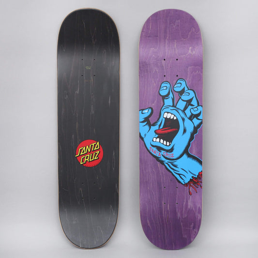 Santa Cruz 8.375 Screaming Hand Skateboard Deck Purple / Blue