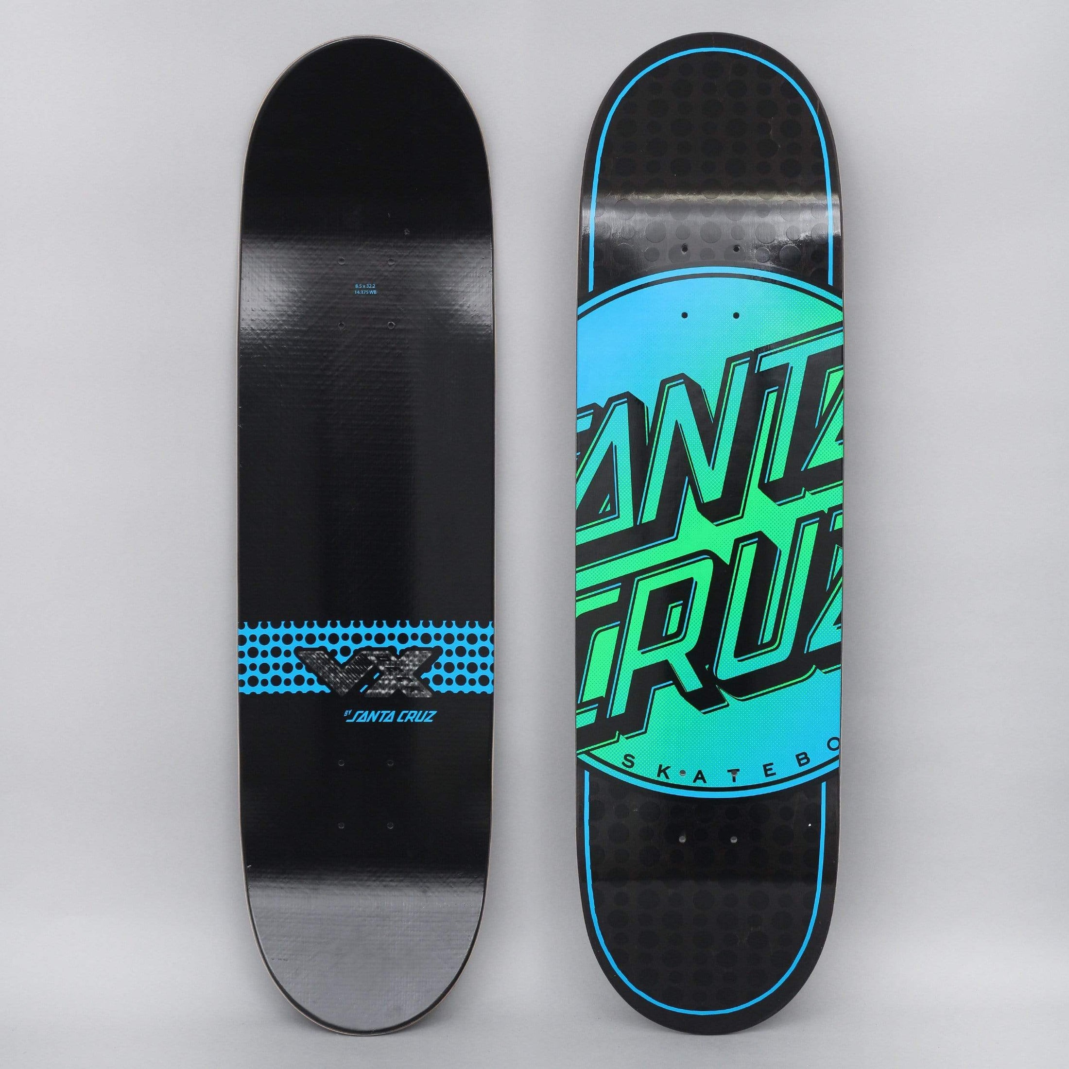 Santa Cruz 8.5 Total Dot VX Skateboard Deck Black / Blue