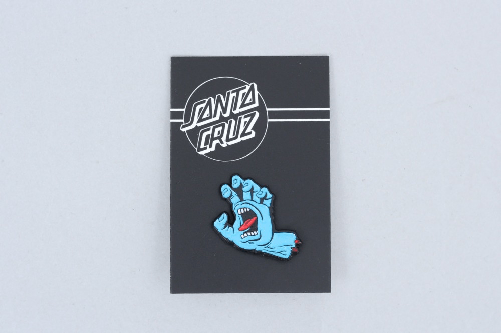 Santa Cruz Screaming Hand Pin Badge Blue