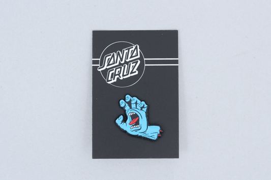 Santa Cruz Screaming Hand Pin Badge Blue