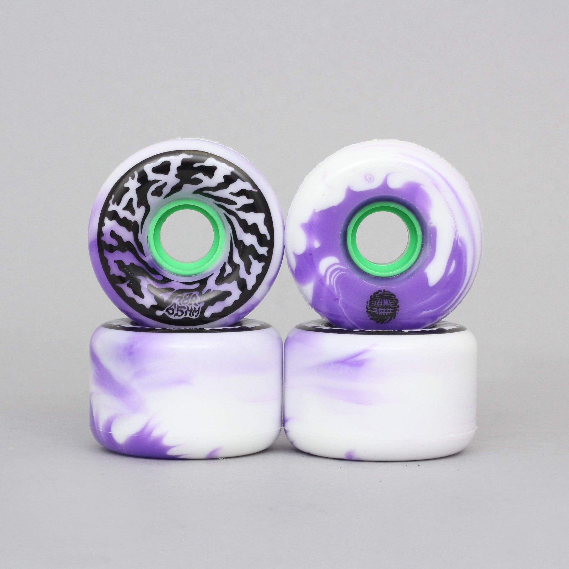 Santa Cruz 65mm 78A Slime Balls Swirly Swirl Skateboard Wheels Purple / White