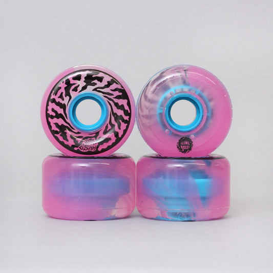 Santa Cruz 65mm 78A Slime Balls Trans Swirl Skateboard Wheels Pink