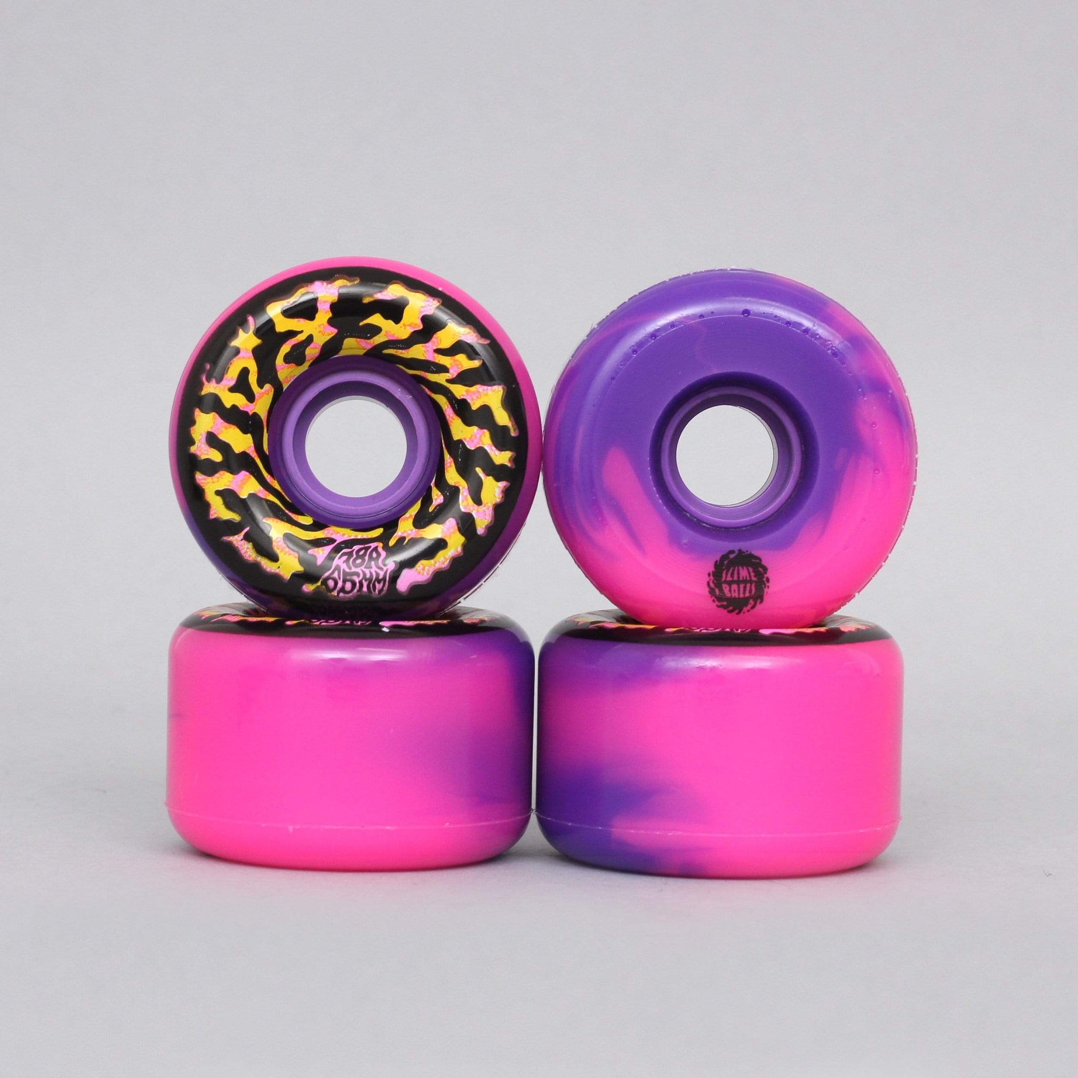 Santa Cruz 65mm 78A Slime Balls Swirly Swirl Skateboard Wheels Pink / Purple
