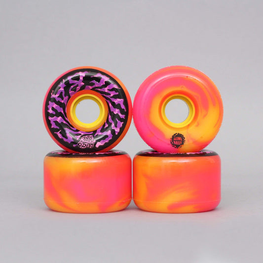Santa Cruz 65mm 78A Slime Balls Swirly Swirl Skateboard Wheels Pink / Yellow