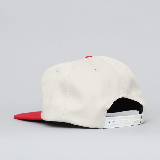 Sci-Fi Fantasy Biker Cap Tan / Red