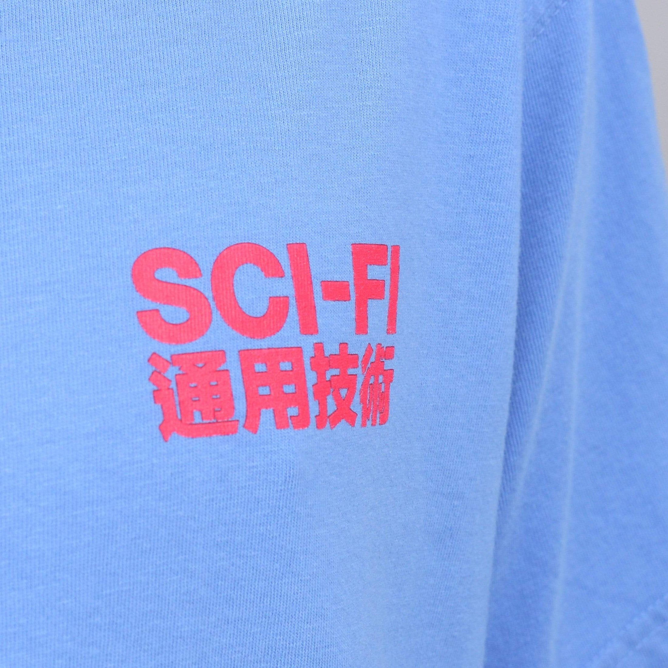 Sci-Fi Fantasy Generic Mandarin T-Shirt Blue