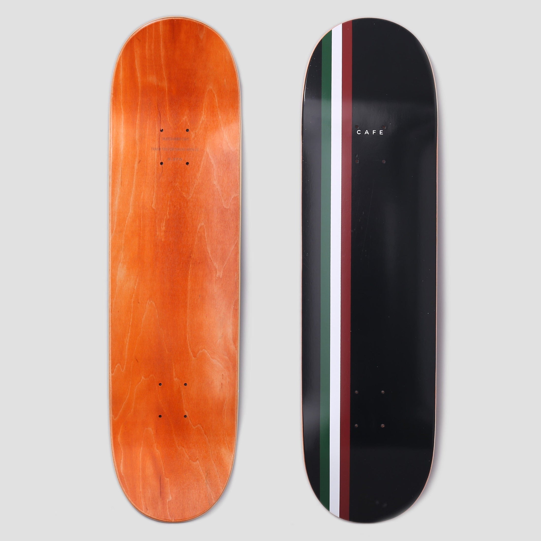 Skateboard Cafe 8.375 Stripe Skateboard Deck Black / Burgundy / White / Forest