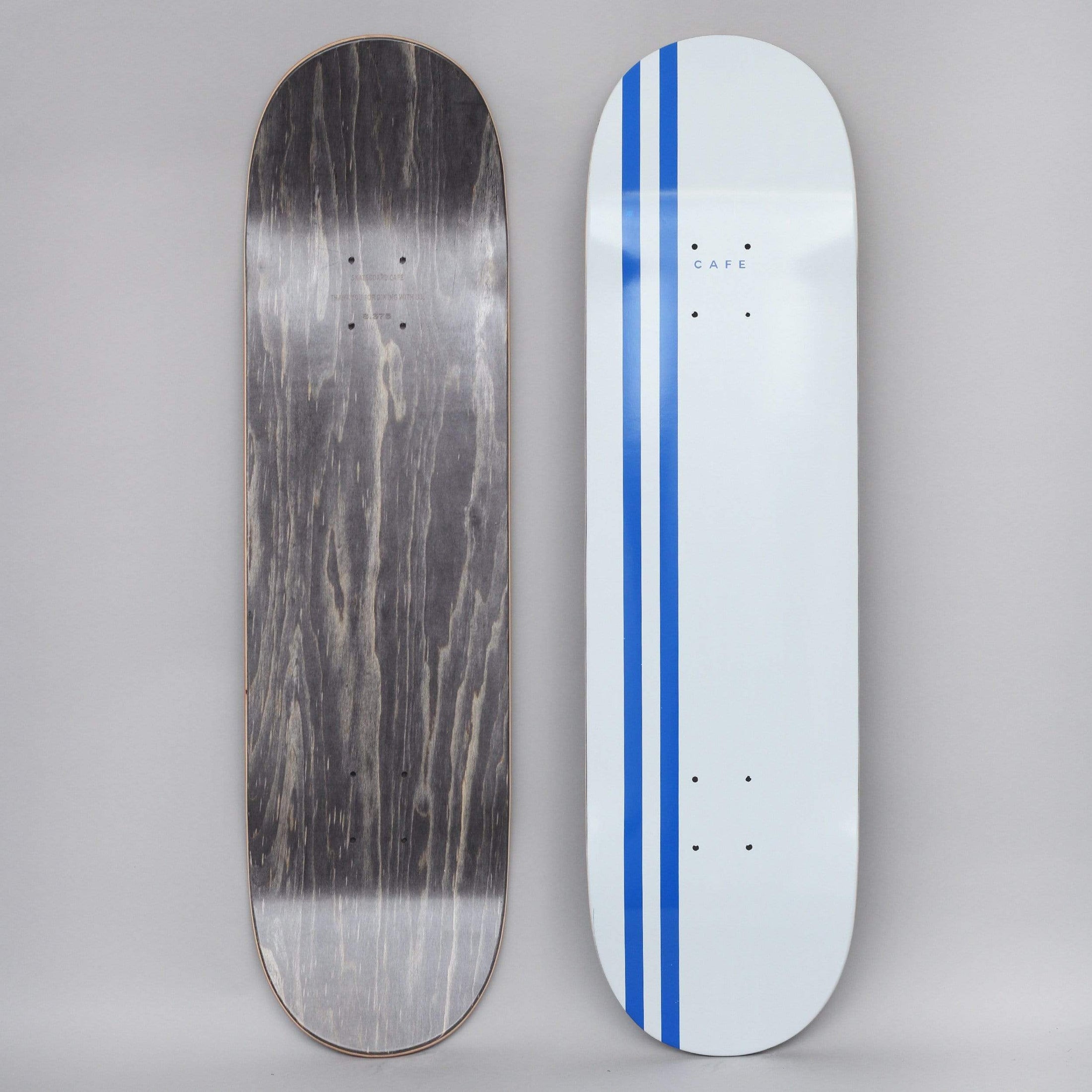 Skateboard Cafe 8.375 Stripe Skateboard Deck White / Royal