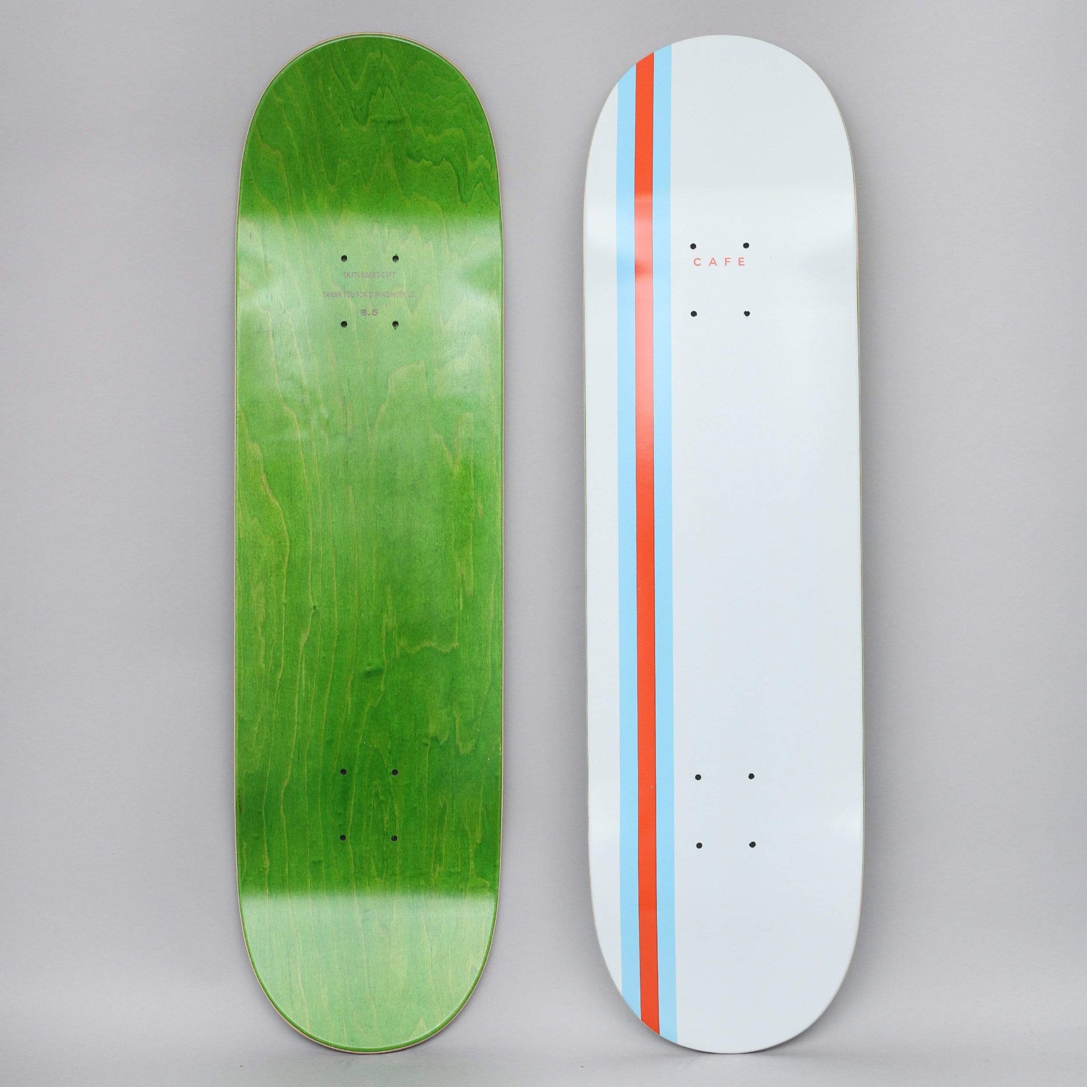 Skateboard Cafe 8.5 Stripe Skateboard Deck White / Blue / Orange