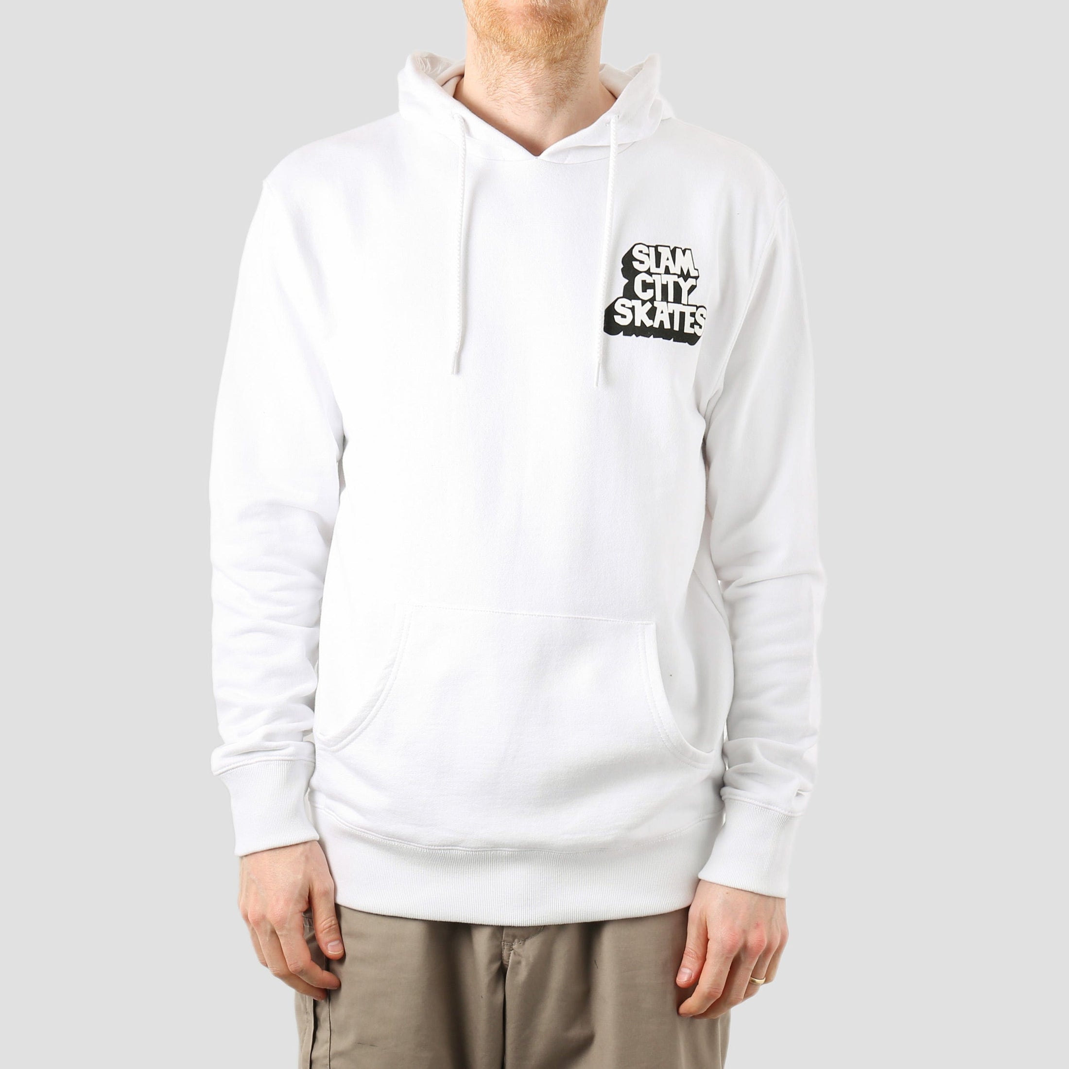 Slam City Skates Classic Chest Logo Hood White