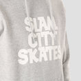 Load image into Gallery viewer, Slam City Skates Classic Logo Hood Heather Grey
