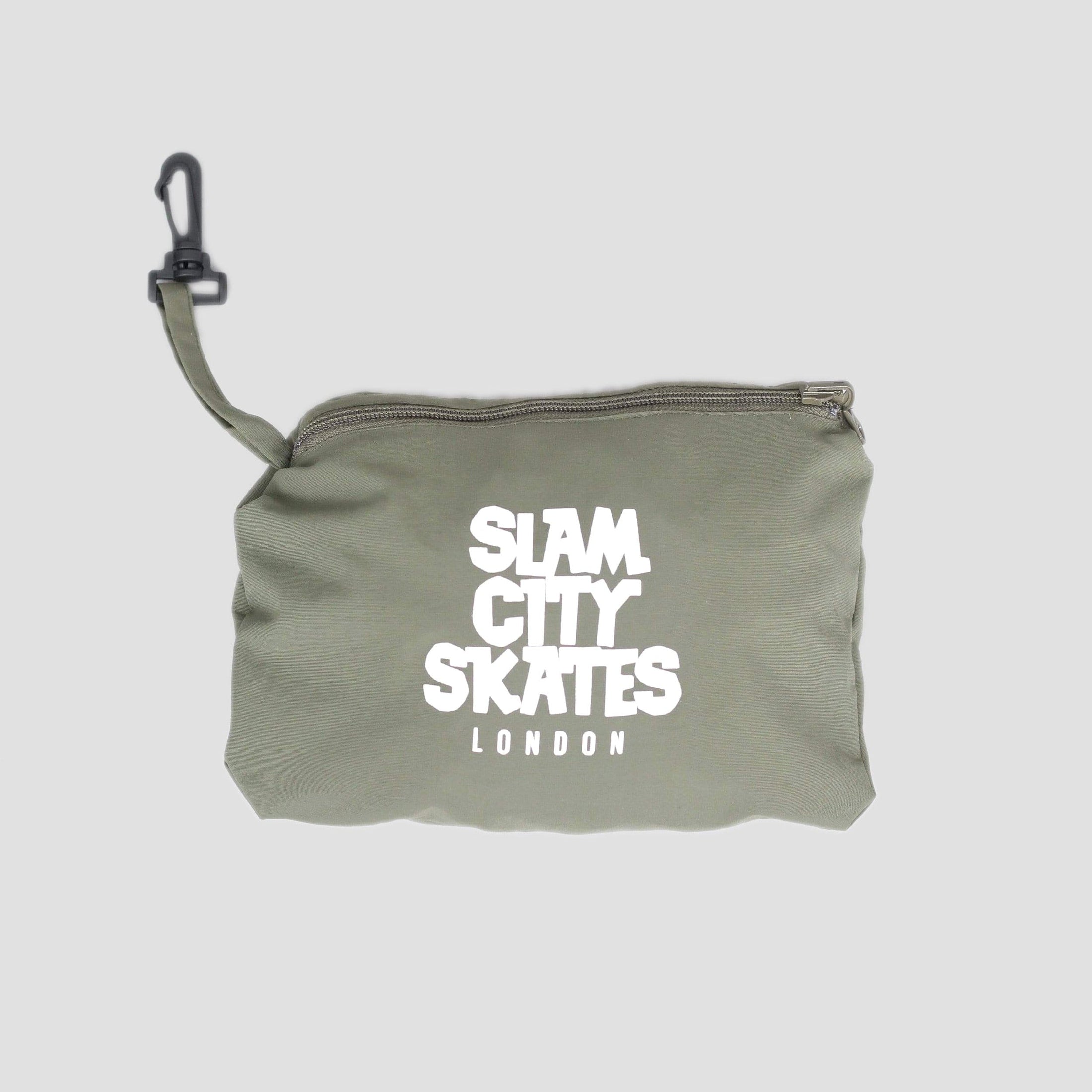 Slam City Skates Half Zip Shell Jacket Olive