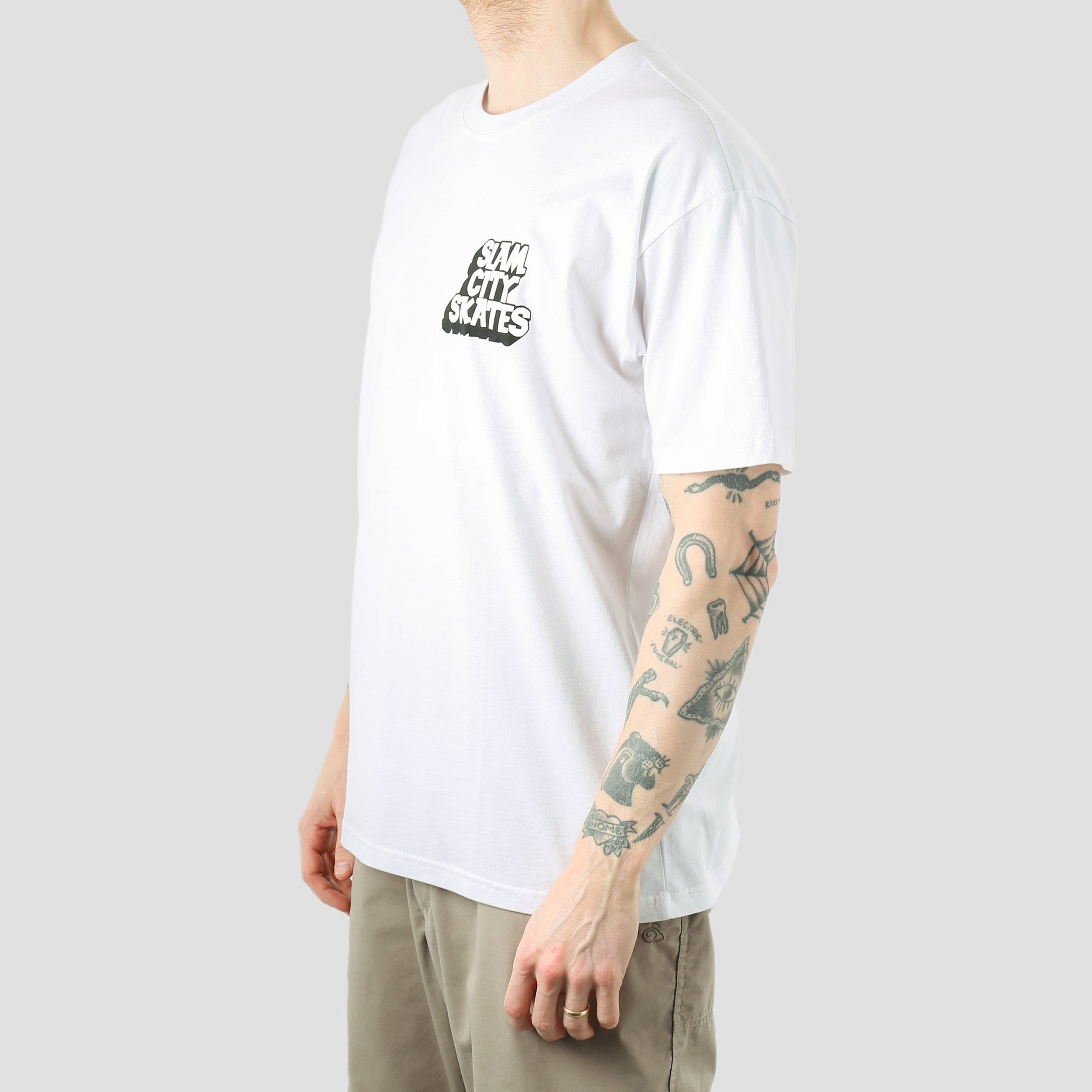 Slam City Classic Chest Logo T-Shirt White – Slam City Skates