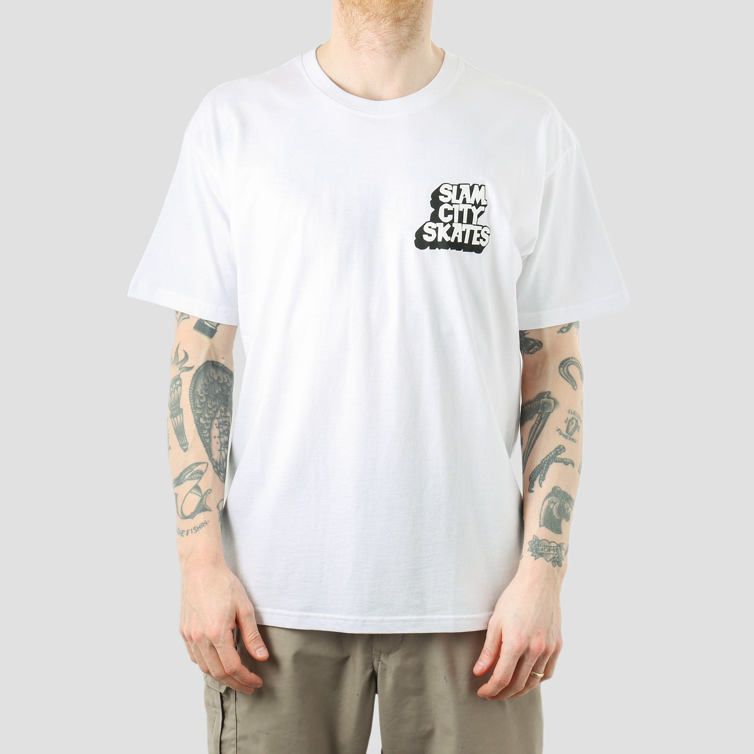 Slam City Classic Chest Logo T-Shirt White – Slam City Skates