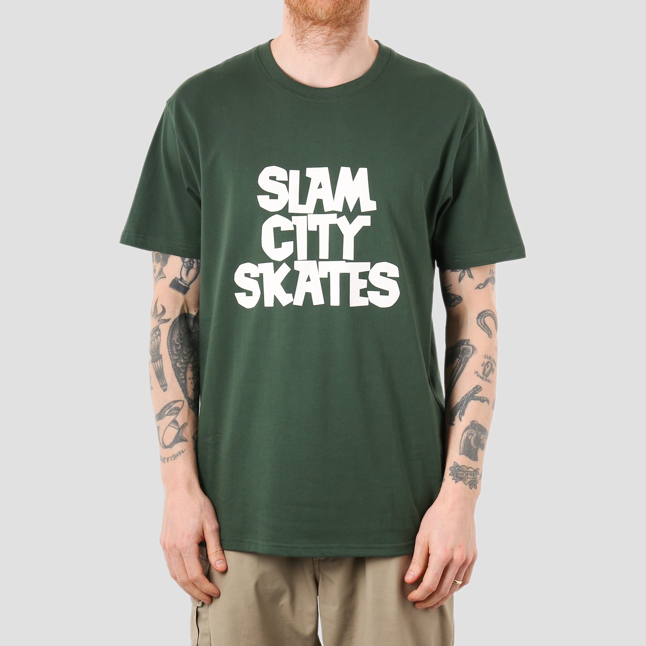 Slam City Skates Classic Logo T-Shirt Forest Green