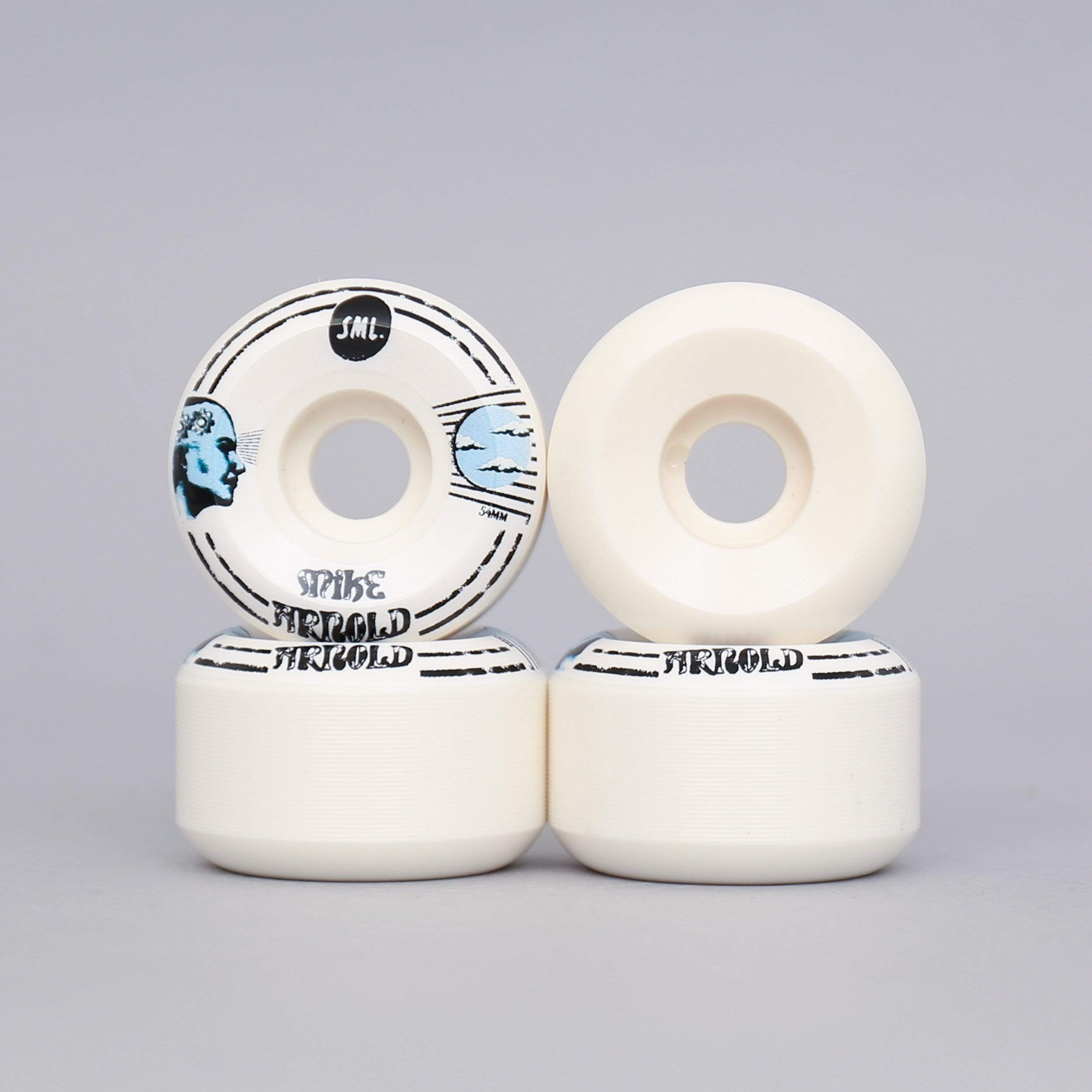 SML 54mm Mike Arnold Lucidity Series OG VCut Skateboard Wheels White Slam City Skates