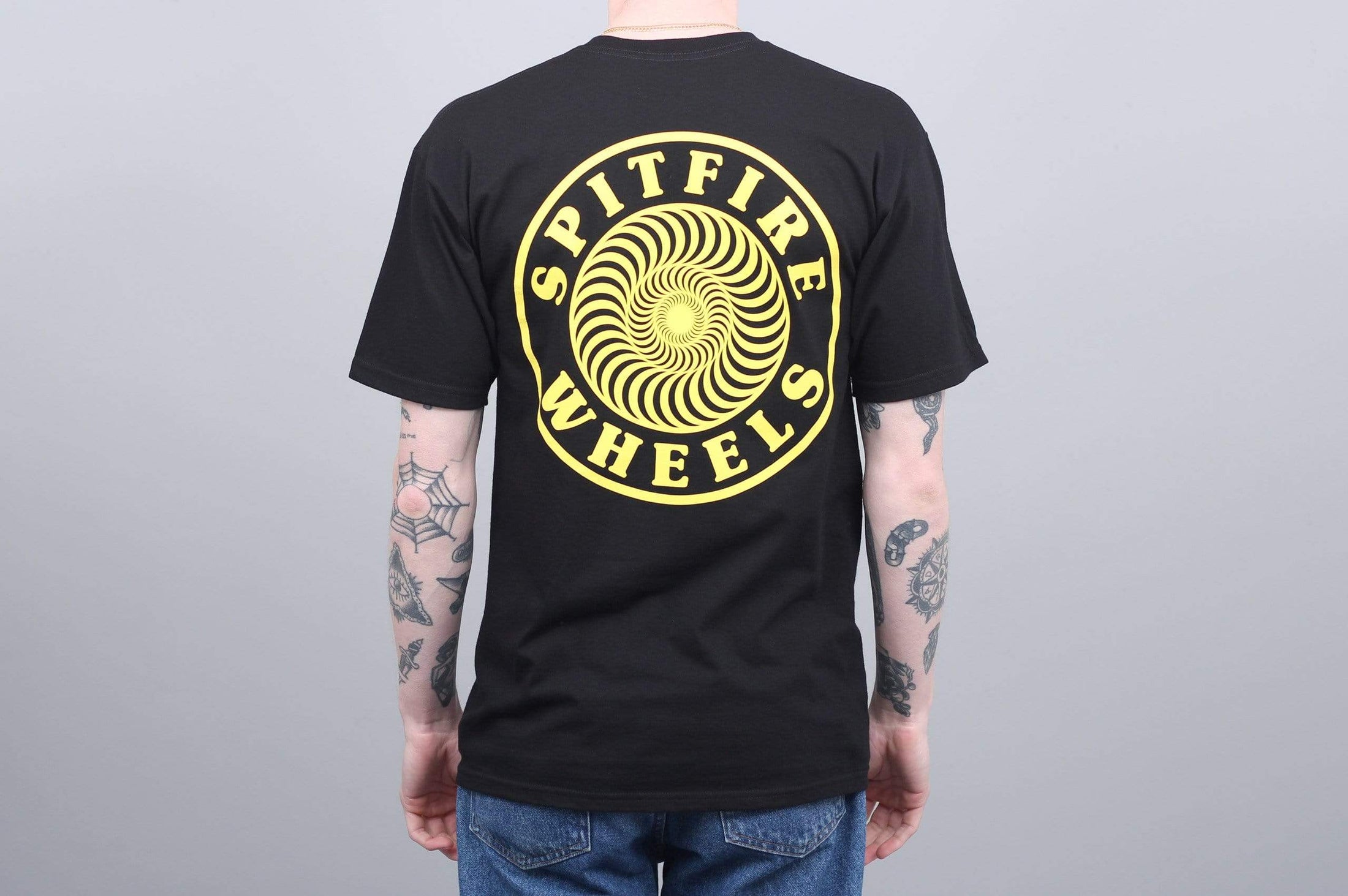 Spitfire OG Circle Ouline T-Shirt Black / Yellow
