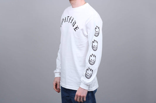 Spitfire Old E Longsleeve T-Shirt White / Black