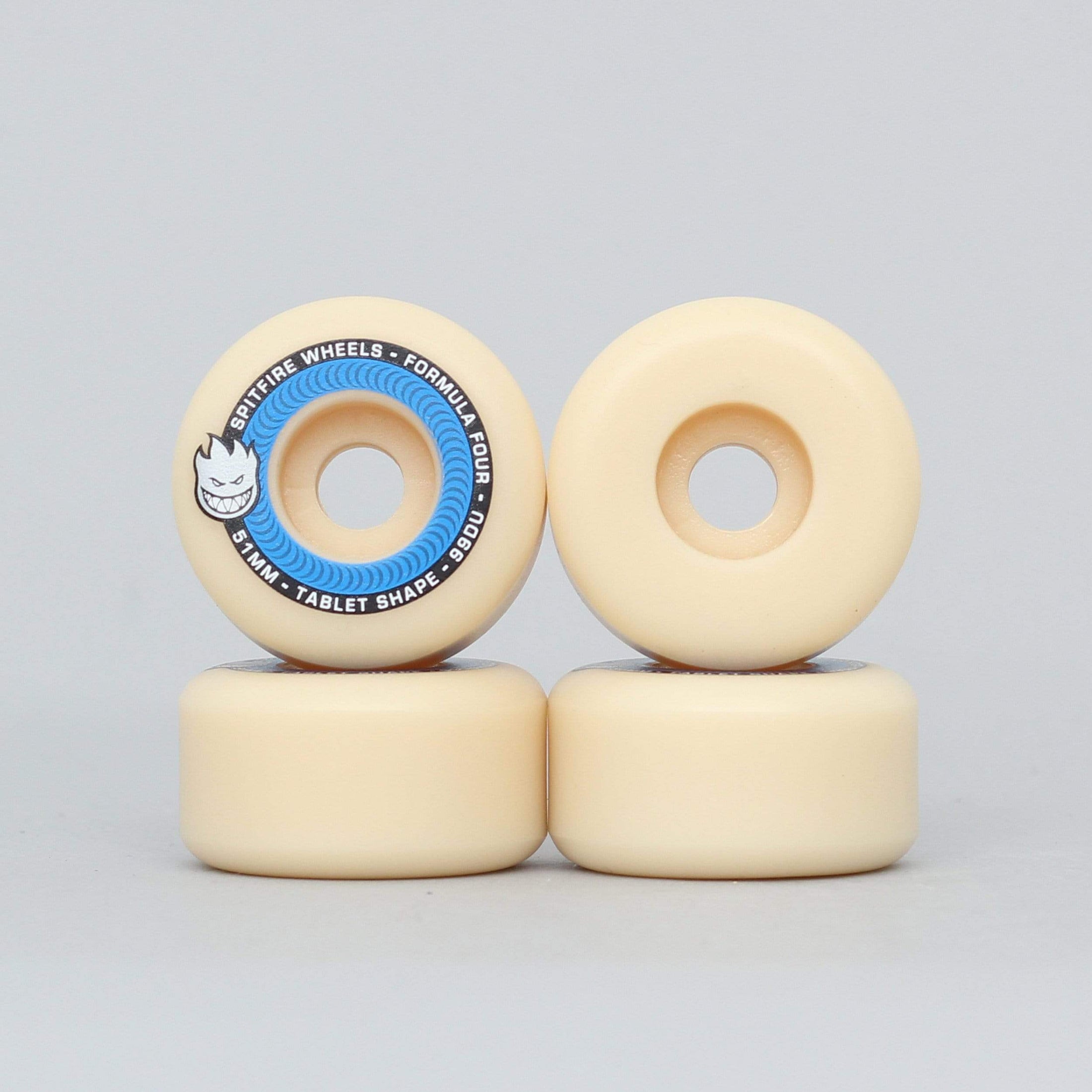 Spitfire 51mm 99DU Formula Four Tablet Wheels Natural