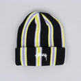 Load image into Gallery viewer, Stussy Vertical Stripe Cuff Beanie Black
