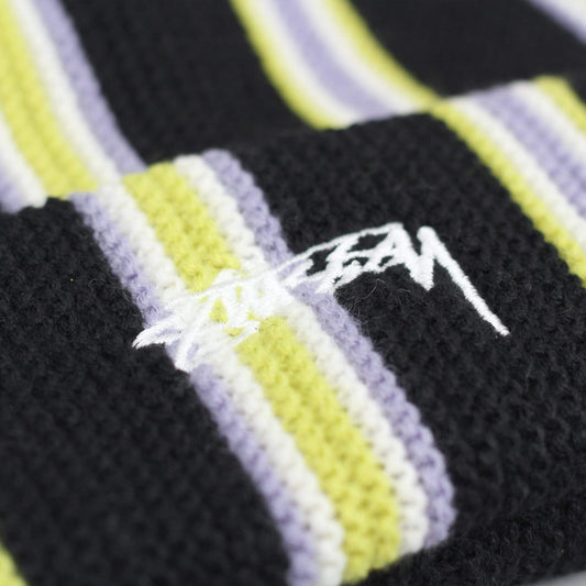Stussy Vertical Stripe Cuff Beanie Black