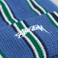 Load image into Gallery viewer, Stussy Vertical Stripe Cuff Beanie Blue
