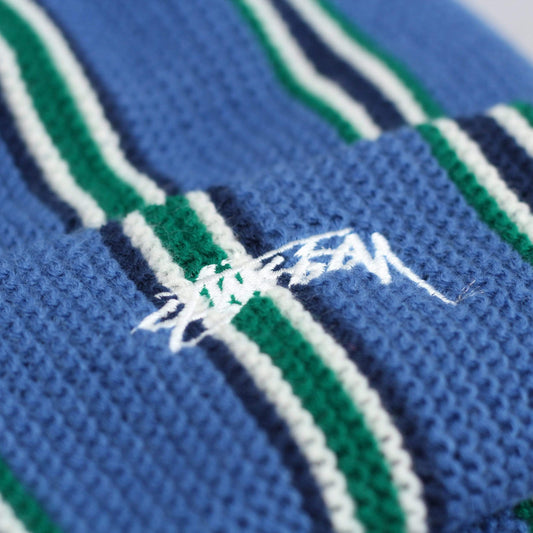 Stussy Vertical Stripe Cuff Beanie Blue