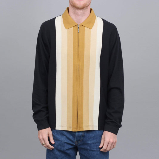 Stussy Preston Full Zip Longsleeve Polo Black