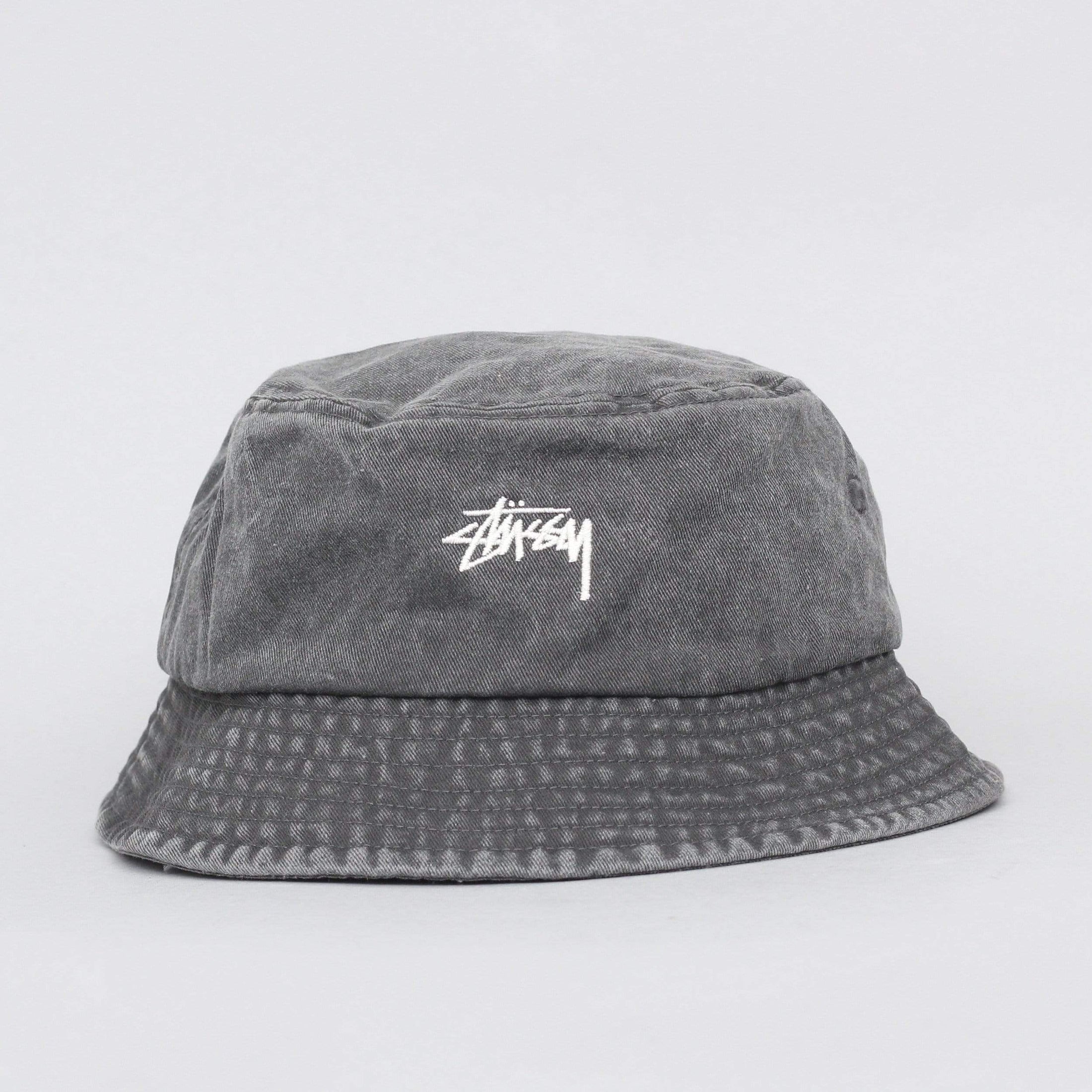 Stussy Stock Washed Bucket Hat Black
