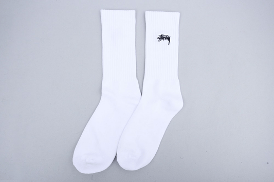 Stussy Stock Crew Socks White / White