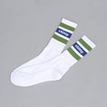 Load image into Gallery viewer, Stussy Stripe Crew Socks White / Green (old)
