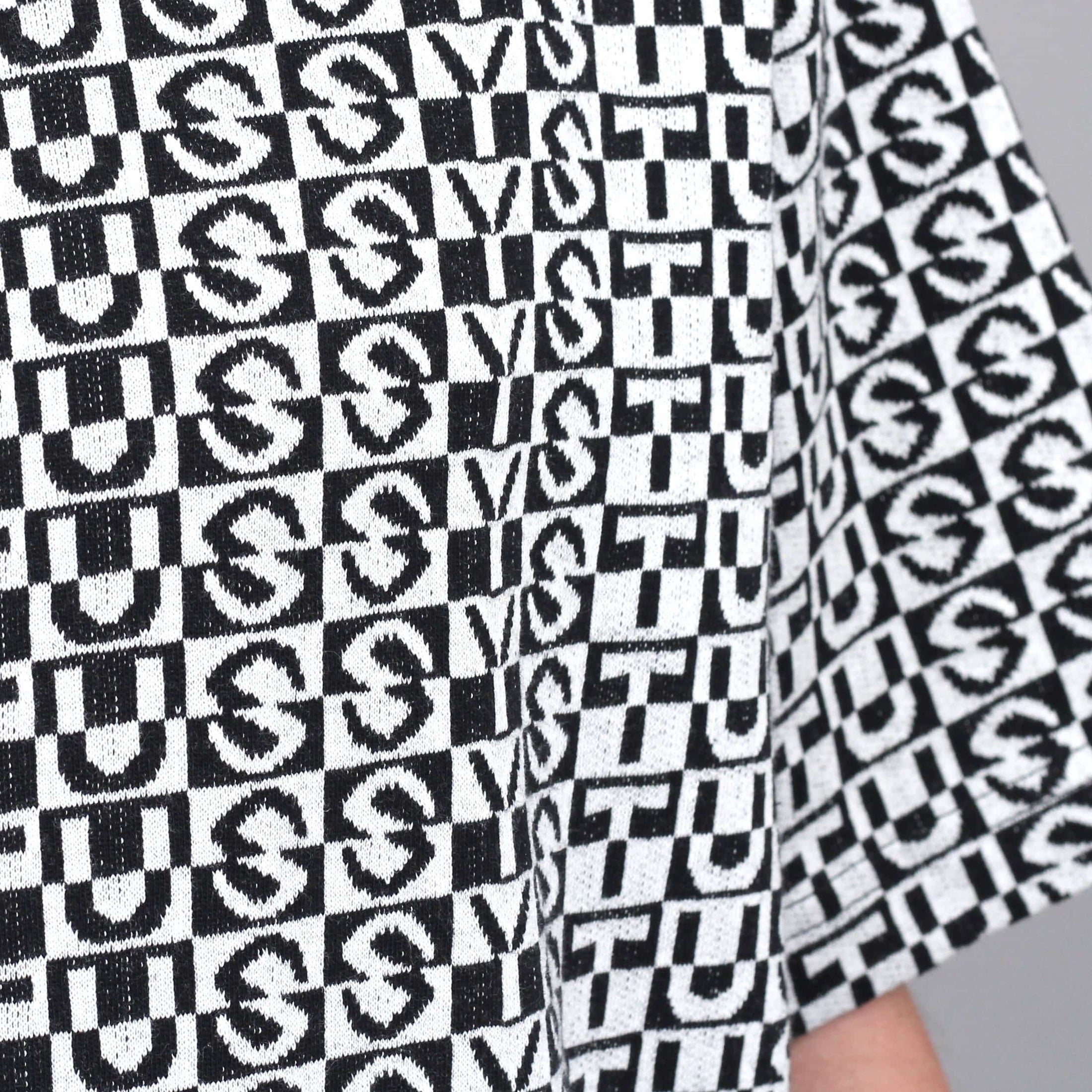 Stussy Check Crew T-Shirt Black