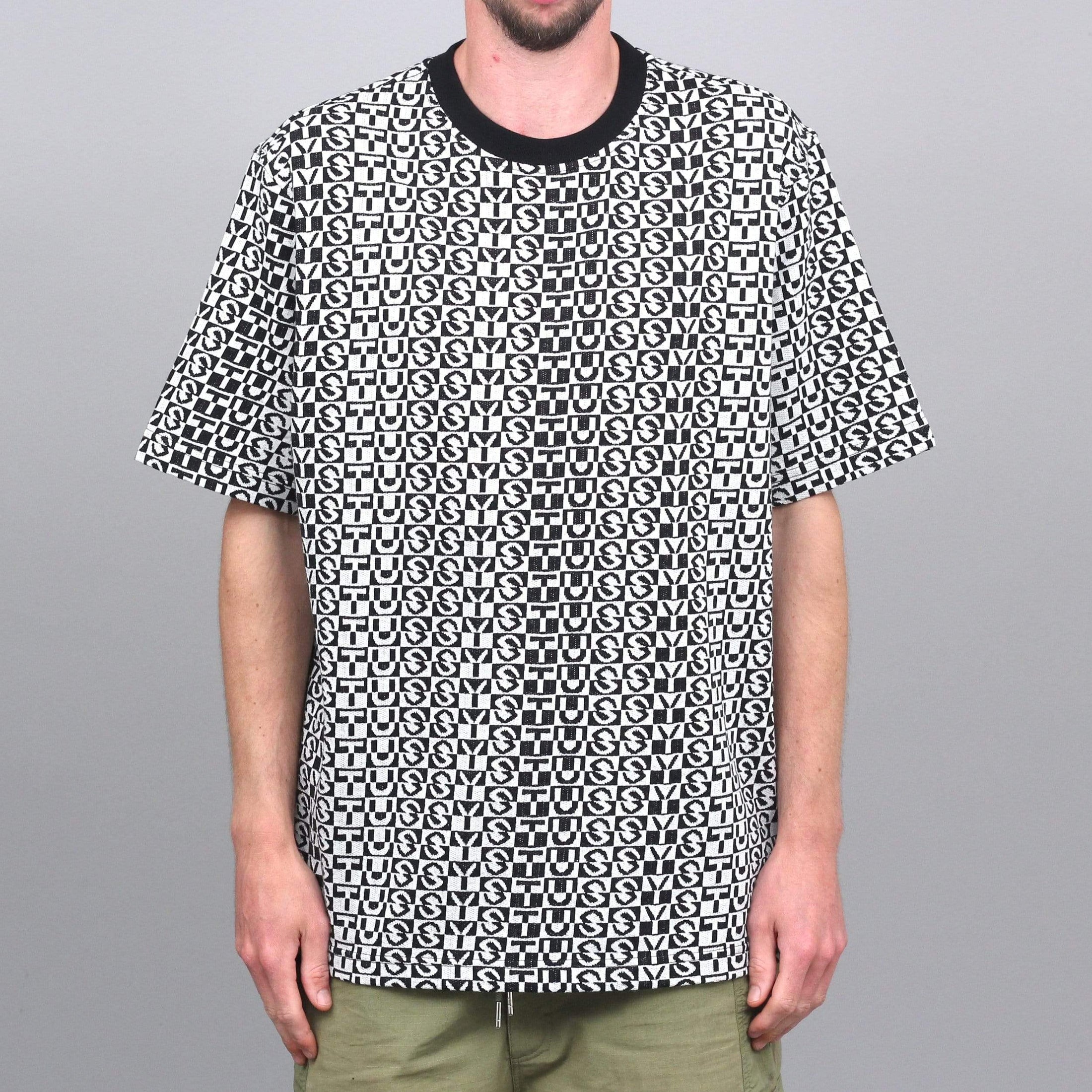 Stussy Check Crew T-Shirt Black