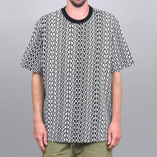 Stussy Check Crew T-Shirt Black
