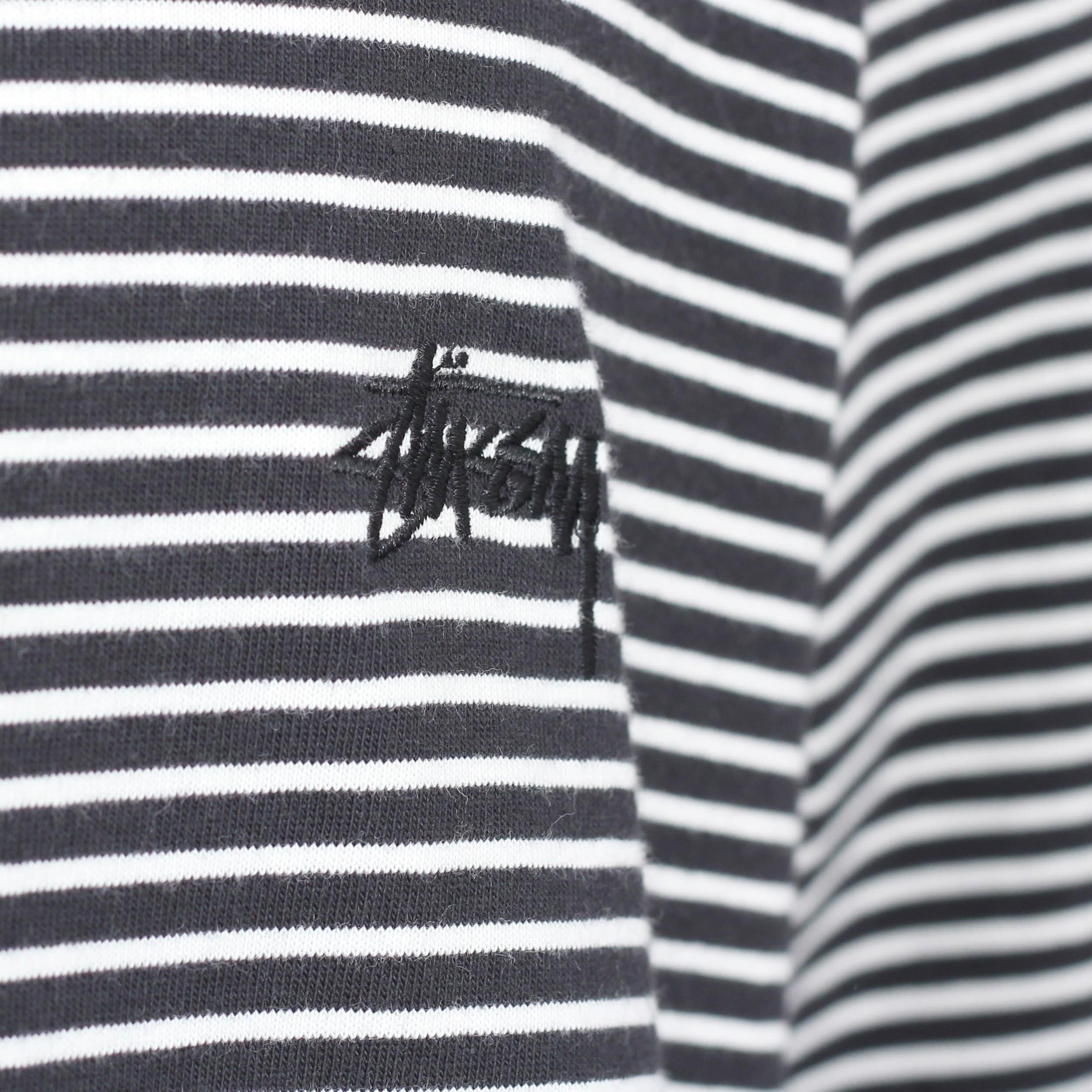 Stussy Mini Stripe Crew T-Shirt Black