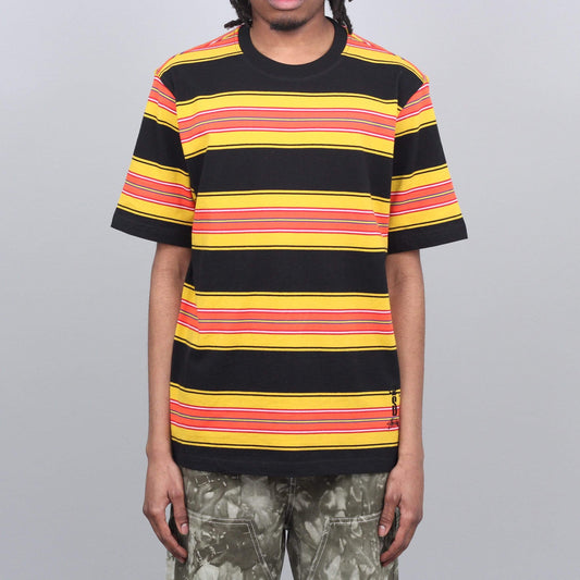 Stussy Multi Stripe Crew T-Shirt Black