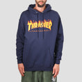 Load image into Gallery viewer, Thrasher Flame Logo Hood Navy
