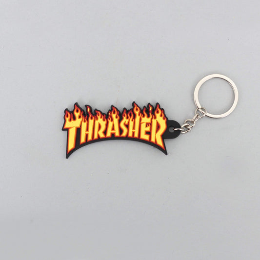 Thrasher Flame Logo Key Chain Black / Yellow
